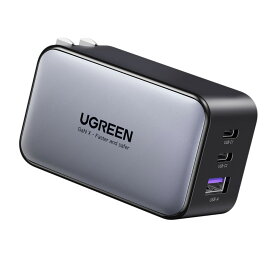 UGREEN（ユーグリーン） PD対応 Nexode 急速充電器 65W 3ポート（Type-C×2ポート、USB-A×1ポート） UGREEN Nexode PD 65W GaN Fast Black 10334