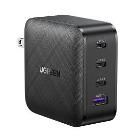 UGREEN（ユーグリーン） PD対応 65W 急速充電器 4ポート（Type-C×3ポート、USB-A×1ポート） 70773