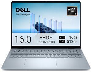 DELL�b�f�� �m�[�g�p�\�R�� Dell 16 Plus DB16255(16�^/Windows11/Ryzen AI 5 340/������ 16GB/SSD 512GB)�A�C�X�u���[ NCL56-FWJ