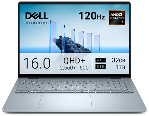 DELL�b�f�� �m�[�g�p�\�R�� Dell 16 Plus DB16255(16�^/Windows11/Ryzen AI 7 350/������ 32GB/SSD 1TB)�A�C�X�u���[ NCL76-FWJ