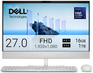 DELL�b�f�� �I�[���C�������f�X�N�g�b�v�p�\�R�� Dell 27 EC27260(27�^/Windows11/Core Ultra 7/������ 16GB/SSD 1TB)(���C�g�A�b�V��) ACD89-GNWJT