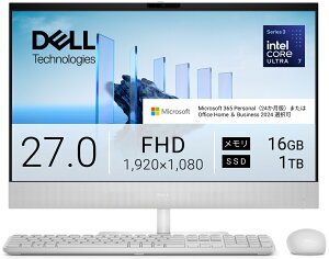 DELL�b�f�� �I�[���C�������f�X�N�g�b�v�p�\�R�� Dell 27 EC27260(27�^/Windows11/Core Ultra 7/������ 16GB/SSD 1TB/Office)(���C�g�A�b�V��) ACD89-GNWM3JT