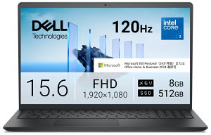 DELL�b�f�� �m�[�g�p�\�R�� Dell 15 DC15250(15.6�^/Windows11/Core 3 100U/������ 8GB/SSD 512GB/Office)�J�[�{���u���b�N ND25-GNM3BJ