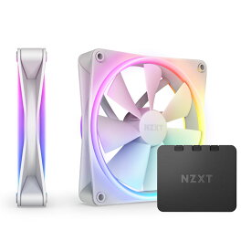 NZXT NZXT 140mm 両面RGBファン 2個＆RGB照明コントローラーセットモデル ホワイト RF-D14DF-W1