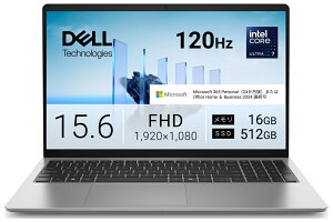 DELL�b�f�� �m�[�g�p�\�R�� Dell 15 D15260(15.6�^/Windows11/Ultra 7 255H/������ 16GB/SSD 512GB/Office)�v���`�i�V���o�[ ND85-GNM3SJ