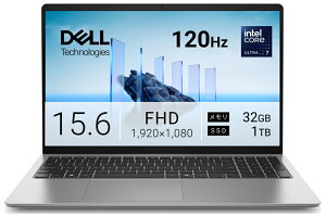 DELL�b�f�� �m�[�g�p�\�R�� Dell 15 D15260(15.6�^/Windows11/Ultra 7 255H/������ 32GB/SSD 1TB)�v���`�i�V���o�[ ND95-GNSJ