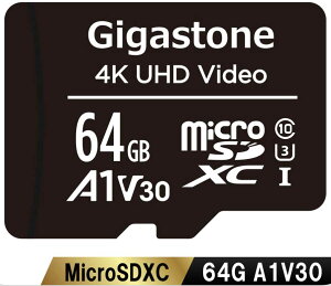 Gigastone�b�M�K�X�g�[�� microSDXC�������[�J�[�h 64GB Class10 UHS-I U3 V30 A1 SD�J�[�h�A�_�v�^�t GJMX-64GV3A1