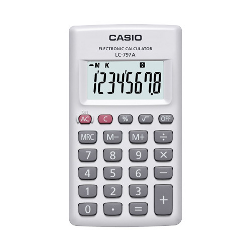カシオ LC-797A-N カード型電卓 8桁