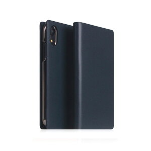 SLG Design iPhone XR用 Calf Skin Leather Diary(ネイビー) SD13706I61