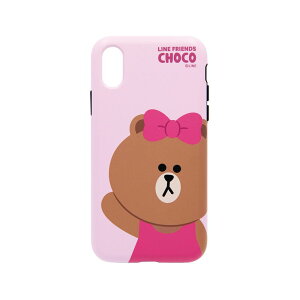 LINE FRIENDS iPhone XR�p DUAL GUARD �x�[�V�b�N�i�`���R�j KCL-DBA007