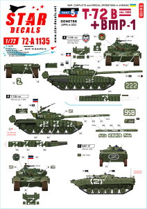 STAR DECALS 1/72 p ENCi̐푈 #5 hlcNaT-72B(Mod.1985)͐ԂBMP-1퓬(2022N)ySD72-A1135z fJ[