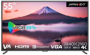 JAPANNEXTbWplNXg tfBXvC(55^/VA/4K UHD 3840×2160/60Hz/4ms/HDR10/HDMI2.0/DP1.2/D-Sub/VESA/PIPEPBPΉ)(ubN) JN-V5500UHDR-N