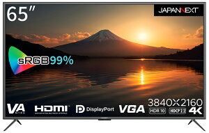 JAPANNEXTbWplNXg tfBXvC(65^/VA/4K UHD 3840×2160/60Hz/6ms/HDR10/HDMI2.0/DP1.2/D-Sub/VESA/PIPEPBPΉ)(ubN) JN-V6500UHDR-N