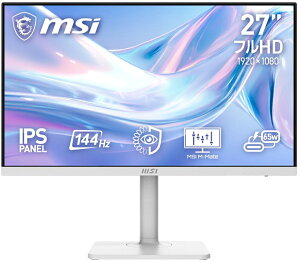 MSI�b�G���G�X�A�C �t���f�B�X�v���C(27�^/IPS/FullHD 1920×1080/144Hz/1ms)(�z���C�g) PRO MAX�V���[�Y PRO-MAX-271PHW-E14