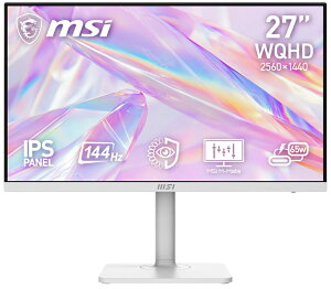 MSI�b�G���G�X�A�C �t���f�B�X�v���C(27�^/IPS/WQHD 2560 × 1440/144Hz/1ms)(�z���C�g) PRO MAX�V���[�Y PRO-MAX-271QPHW-E14