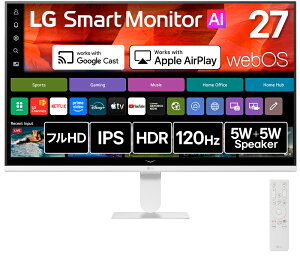LG�G���N�g���j�N�X�b�G���W�[ �t���f�B�X�v���C(27�^/IPS/FullHD 1920×1080/120Hz/5ms) 27U511SB-W