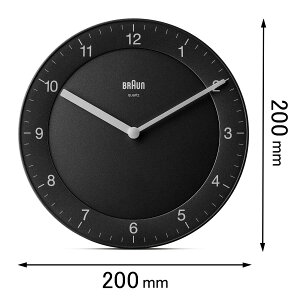 �u���E�� �|�����v BRAUN Analog Wall Clock BLACK BC06B [BC06B]�y�ԕi���A�z