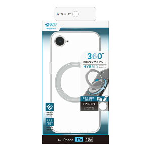 �g���j�e�B iPhone 17e/16e�p [Turtle Solid MagStand] �������݌v MagSafe�Ή� �����O�X�^���h�t���n�C�u���b�h�N���A�P�[�X�i�V���o�[�����O�X�^���h�j TR-IP26S-TTSLMSS-CSV