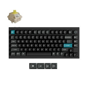 Keychron�b�L�[�N���� Q1 Ultra 8K ���C�����X�J�X�^�����J�j�J���L�[�{�[�h �p��z�� Keychron Silk POM�X�C�b�` �o�i�i���i�u���b�N�j Q1U-M4-US