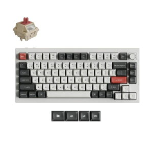 Keychron�b�L�[�N���� Q1 Ultra 8K ���C�����X�J�X�^�����J�j�J���L�[�{�[�h �p��z�� Keychron Silk POM�X�C�b�` �Ԏ��i�z���C�g�j Q1U-P1-US