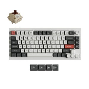 Keychron�b�L�[�N���� Q1 Ultra 8K ���C�����X�J�X�^�����J�j�J���L�[�{�[�h �p��z�� Keychron Silk POM�X�C�b�` �����i�z���C�g�j Q1U-P3-US