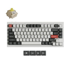 Keychron�b�L�[�N���� Q1 Ultra 8K ���C�����X�J�X�^�����J�j�J���L�[�{�[�h �p��z�� Keychron Silk POM�X�C�b�` �o�i�i���i�z���C�g�j Q1U-P4-US