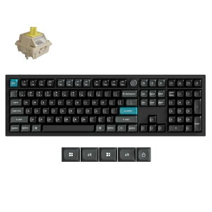 Keychron�b�L�[�N���� Q6 Ultra 8K ���C�����X�J�X�^�����J�j�J���L�[�{�[�h �p��z�� Keychron Silk POM�X�C�b�` �o�i�i���i�u���b�N�j Q6U-M4-US