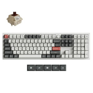 Keychron�b�L�[�N���� Q6 Ultra 8K ���C�����X�J�X�^�����J�j�J���L�[�{�[�h �p��z�� Keychron Silk POM�X�C�b�` �����i�z���C�g�j Q6U-P3-US