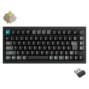 Keychron�b�L�[�N���� Q1 Ultra 8K ���C�����X�J�X�^�����J�j�J���L�[�{�[�h ���{��z��E���Ȉ󎚂Ȃ� Keychron Silk POM�X�C�b�` �o�i�i���i�u���b�N�j Q1U-M4V-JIS