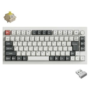 Keychron�b�L�[�N���� Q1 Ultra 8K ���C�����X�J�X�^�����J�j�J���L�[�{�[�h ���{��z��E���Ȉ󎚂Ȃ� Keychron Silk POM�X�C�b�` �o�i�i���i�z���C�g�j Q1U-P4V-JIS