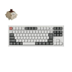 Keychron�b�L�[�N���� Q3 Ultra 8K ���C�����X�J�X�^�����J�j�J���L�[�{�[�h ���{��z��E���Ȉ󎚂Ȃ� Keychron Silk POM�X�C�b�` �����i�z���C�g�j Q3U-P3V-JIS