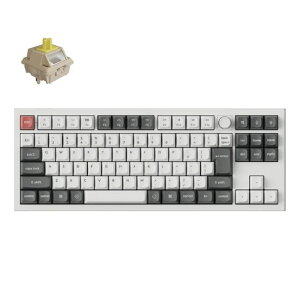 Keychron�b�L�[�N���� Q3 Ultra 8K ���C�����X�J�X�^�����J�j�J���L�[�{�[�h ���{��z��E���Ȉ󎚂Ȃ� Keychron Silk POM�X�C�b�` �o�i�i���i�z���C�g�j Q3U-P4V-JIS