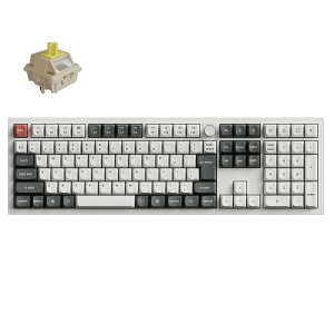 Keychron�b�L�[�N���� Q6 Ultra 8K ���C�����X�J�X�^�����J�j�J���L�[�{�[�h ���{��z��E���Ȉ󎚂Ȃ� Keychron Silk POM�X�C�b�` �o�i�i���i�z���C�g�j Q6U-P4V-JIS