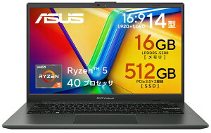 ASUS�b�G�C�X�[�X �m�[�g�p�\�R�� ASUS Vivobook Go 14(14�^/Windows11/Ryzen 5 40/������ 16GB/SSD 512GB)�~�b�N�X�u���b�N E1404FA-R5165FWJ6