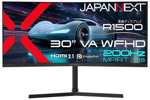 JAPANNEXT�b�W���p���l�N�X�g �Q�[�~���O�t���f�B�X�v���C(30�^/�Ȗʌ^/VA/WQHD 2560x1080/200Hz/1ms)(�u���b�N) JN-VC30G200WF