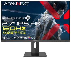 JAPANNEXT�b�W���p���l�N�X�g �Q�[�~���O�t���f�B�X�v���C(27�^/IPS(ADS)/4K 3840×2160/120Hz/1ms)(�u���b�N) JN-IPS27G120U2-HSP
