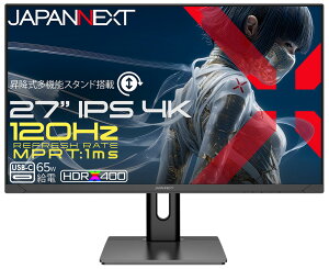 JAPANNEXT�b�W���p���l�N�X�g �Q�[�~���O�t���f�B�X�v���C(27�^/IPS(ADS)/4K 3840×2160/120Hz/1ms)(�u���b�N) JN-IPS27G120U2-HSPC6