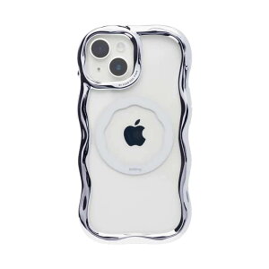 Hamee iPhone15/14/13�p �N���A�P�[�X iFACE BEBLING WAVE MagSynq�i�V���o�[�j 41-190177