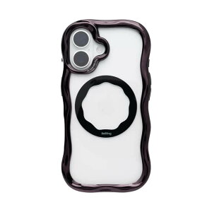 Hamee iPhone16�p �N���A�P�[�X iFACE BEBLING WAVE MagSynq�i�u���b�N�j 41-190191