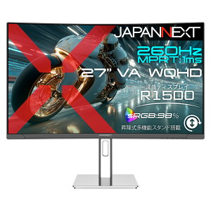 JAPANNEXT�b�W���p���l�N�X�g �Q�[�~���O�t���f�B�X�v���C(27�^/�Ȗʌ^/VA/WQHD 2560×1440/260Hz/1ms) ���~�����@�\�X�^���h JN-VC27G260Q-HSP