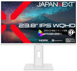 JAPANNEXT�b�W���p���l�N�X�g �t���f�B�X�v���C(23.8�^/IPS(FFS)/WQHD 2560×1440/75Hz/7ms)(�z���C�g) ���~�� ���@�\�X�^���h JN-IPS238Q-HSPC6-W