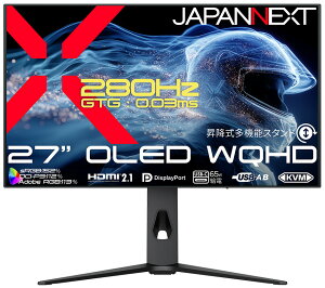JAPANNEXT�b�W���p���l�N�X�g �Q�[�~���O�t���f�B�X�v���C(27�^/OLED/WQHD 2560×1440/280Hz/0.03ms)(�u���b�N) ���~�� ���@�\�X�^���h JN-OD27G280Q-HSPC6
