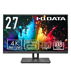 ACEI[Ef[^@bI-O DATA tfBXvC(27^/AAS/4K UHD 3840×2160/60Hz/5ms/HDR10/HDMI/DP/USB Type-C/VESA/5Nۏ)(ubN) ACI[f[^ LCD-CU271AB-FX