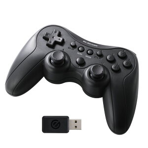�G���R�� ELECOM GAMING ���� �X�^���_�[�h �Q�[���p�b�h PC�p ���C�����X 2.4GHz Windows11/10�Ή� XInput DirectInput �A�� 13�{�^�� �[�d�� �L���Ή� �X�g���[�g�z�u�i�u���b�N�j JC-GP40SBK