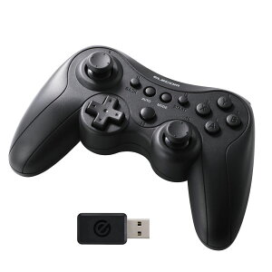 �G���R�� ELECOM GAMING ���� �X�^���_�[�h �Q�[���p�b�h PC�p ���C�����X 2.4GHz Windows11/10�Ή� XInput DirectInput �A�� 13�{�^�� �[�d�� �L���Ή� �N���X�z�u�i�u���b�N�j JC-GP40XBK