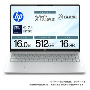 HP�b�G�C�`�s�[ �m�[�g�p�\�R�� HP OmniBook 3 16-bu0057TU (16�^/Windows11/Ultra 5 225U/������ 16GB/SSD 512GB)�O���C�V���[�V���o�[ HP OmniBook 3 Laptop 16-bu0000TU �V���[�Y DD3C9PA-AAAE