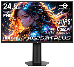 Titan Army�b�^�C�^���A�[�~�[ �Q�[�~���O�t���f�B�X�v���C(24�^/Fast IPS/FullHD 1920×1080/300Hz/1ms)(�u���b�N) KG257HPLUS