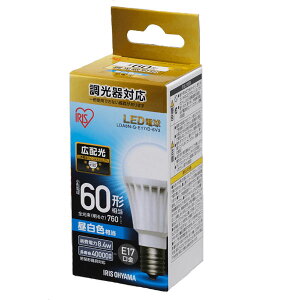 �A�C���X�I�[���} LED�d�� ���`�d���` 60W�`����/760lm(�����F����)�y������Ή��z�y1�z LDA8N-G-E17/D-6V3 IRIS OHYAMA ECOHILUX�i�G�R�n�C���N�X�j [LDA8NGE17D6V3]