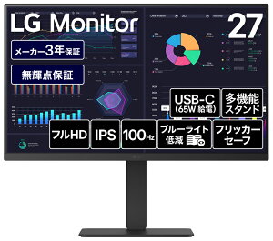 LG�G���N�g���j�N�X�b�G���W�[ �t���f�B�X�v���C(27�^/IPS/FullHD 1920×1080/100Hz/5ms)(�u���b�N) 27BF640B-B