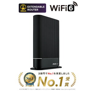 ASUSbGCX[X Wi-Fi 6(11ax) LAN[^[ fAoh(3603Mbps+574Mbps) cu/Ǌ|Ή bVWi-FiuAiMeshv lbg[NZLeBuAiProtectionv RT-AX59U